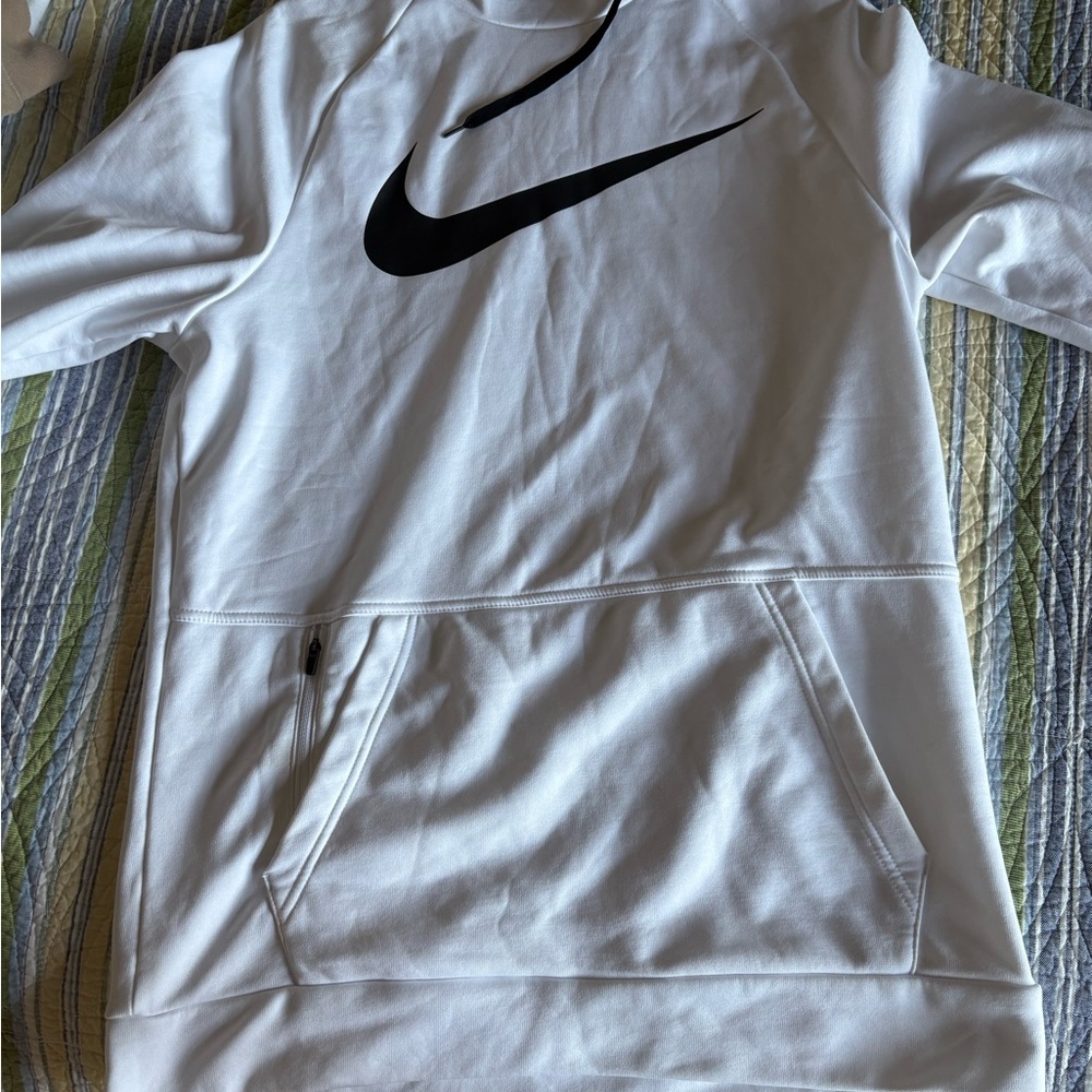 Nike White Sweatshirt with Black Swoosh